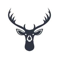 Deer head dark blue silhouette. vector