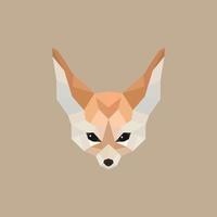 estilo poligonal fennec fox. ilustración vectorial. vector