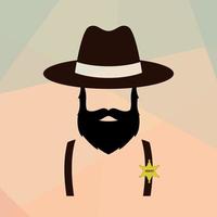 Sheriff man portrait. Policeman retro design vector