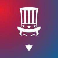 Vector icon of Uncle Sam. National holiday in United States of America Independence Day.