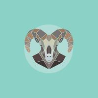 Vector geometric head mountain sheep.