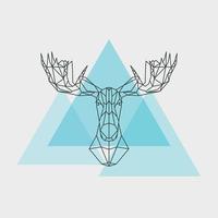 Elk head geometric lines isolated on white background. vector