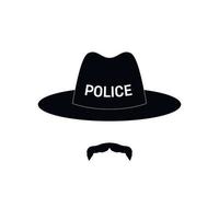 Sheriff avatar. Policeman with mustache and hat. vector