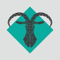 Mountain goat polygonal head. Vector illustration.