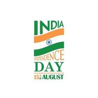 Design template for celebrating Independence Day of India. 15th August greeting card. vector