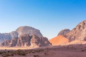 Red mountains of Wadi Rum desert in Jordan