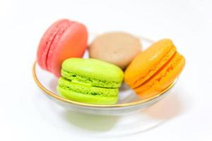 Sweet and colourful french macaroons photo