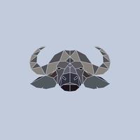 Buffalo head geometric flat design style. Design element and mascot. vector