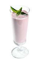 Blueberry milkshake on white background photo