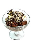 Chocolate sundae in a glass photo