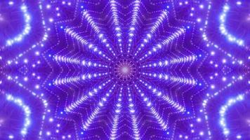 Blue, purple, and white light and shapes kaleidoscope 3d illustration for background or wallpaper