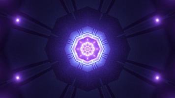 Blue, purple, and white lights and shapes kaleidoscope 3d illustration for background or wallpaper photo