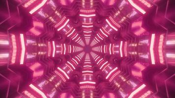 Red, pink, and purple shapes and design kaleidoscope 3d illustration for background or wallpaper photo