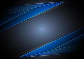 Abstract template blue metallic overlap with blue light modern technology style on dark background. vector