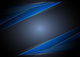 Abstract template blue metallic overlap with blue light modern technology style on dark background. vector