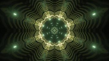 Green and yellow kaleidoscope 3d illustration design for background or wallpaper photo