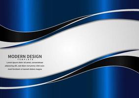 Abstract banner web template blue and black curve with copy space for text on white background. vector