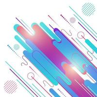 Abstract blue and pink geometric rounded elements dynamic overlapping and lines on white background. vector