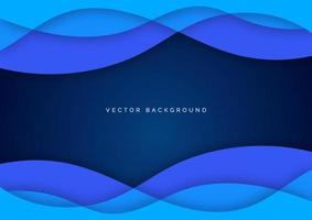 Abstract blue line curve water wavevy overlapping layer on dark blue background. vector