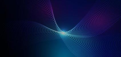 Abstract futuristic particle lines mesh on blue background with light effect. Technology concept. vector