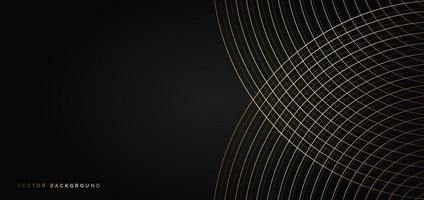 Abstract luxury curves lines overlapping on black background with copy space for text. vector