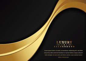 Abstract luxury curves overlapping on black background with copy space for text. vector
