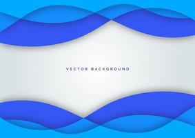 capa superpuesta de onda de agua de curva de línea azul abstracta sobre fondo blanco oscuro. vector