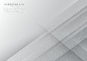 Abstract white and grey geometric diagonal overlap with dot pettern background. Modern style. vector