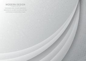 Abstract white and grey curve overlapping layer with dot pettern background. Modern style. vector