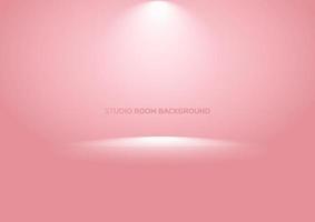 Fondo de sala de estudio rosa 3d vacío con spotlinght. estilo de lujo. vector