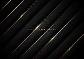 Abstract template black geometric diagonal background with golden line. Luxury style. vector