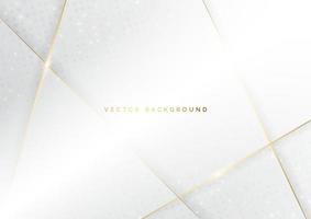 Abstract white and grey triangle background with golden line luxury. vector