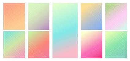 conjunto de fondo vibrante degradado de color pastel. estilo moderno. vector