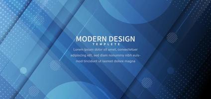 Banner design geometric blue overlapping background with copy space for text. vector