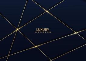 Abstract dark blue luxury background with golden line diagonal. vector