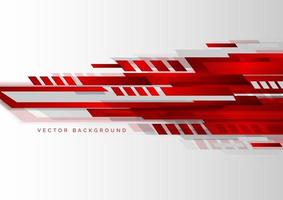 Abstract tech corporate red and grey geometric shape on white background. vector