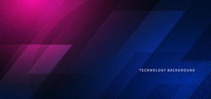 Abstract banner technology stripes geometric diagonal pink blue background. vector