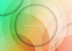 Abstract circle overlapping green and brown gradient background. Modern design. vector