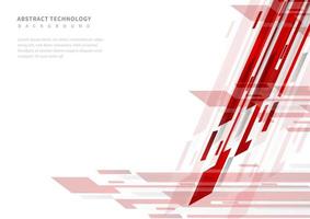 Abstract technology geometric red and gray  on white background. vector