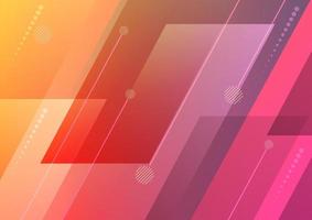 Abstract pink orange gradient diagonal geometric overlapping with line background. Modern concept. vector