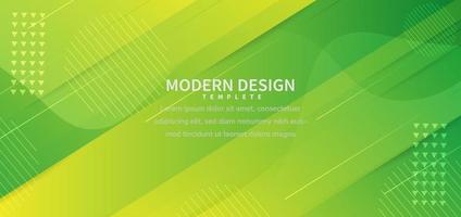 Banner design geometric green overlapping background with copy space for text. vector