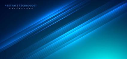 Technology futuristic background striped lines with light effect on blue background. Space for text. vector