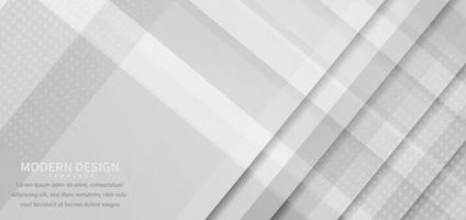 Banner design geometric white grey overlapping background with copy space for text. vector