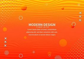 Abstract wave lines geometric on orange gradient background. Template design. vector