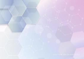 Abstract modern hexagon design overlapping background. Science concept medical. vector