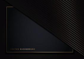 Abstract template dark geometric oblique with golden line layer on dark background. Luxury style. Frame background. vector