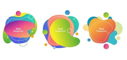 Set of modern abstract vector banner backgroud. Fluid shapes colorful badges graphic elements on white background.