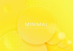 Minimal background with circles on yellow background. 3d style modern art. futuristic banner. vector