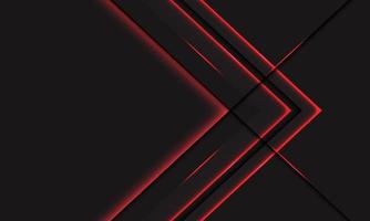 Abstract red light line neon arrow metallic direction on dark grey with blank space design modern futuristic technology background vector illustration.