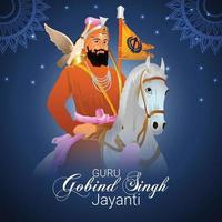 guru gobind singh jayanti sikh dasam guru celebratrion vector